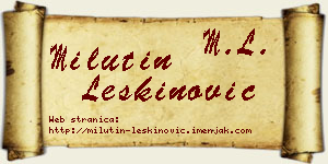 Milutin Leškinović vizit kartica